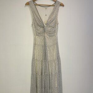 Max Studio London - VNeck, Long, Cream/Ivory/Black, Sleeveless, Dress - Size M